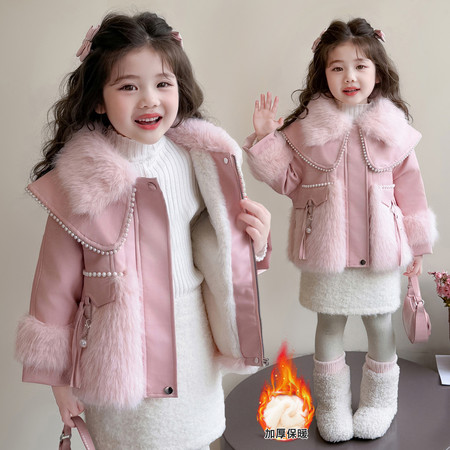 卷心糖&卷心糖&5507珍珠领皮草外套