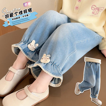 卷心糖&卷心糖&6103花边小兔子牛仔裤