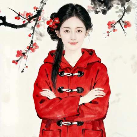 焱婷优品&焱婷优品&红色毛呢外套--自家图片