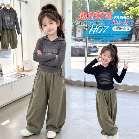 盈桐童仓&盈桐童仓&贴字母甩帽衫