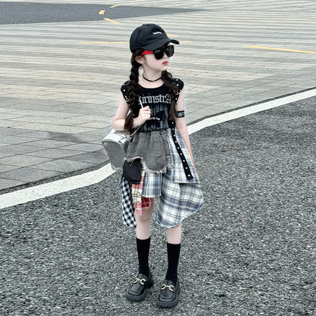 创新服饰&创新服饰&2651牛仔拼接短裙套装