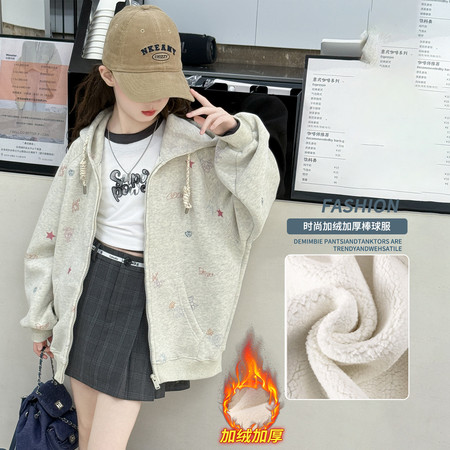 摩咔贝贝&摩咔贝贝&MK2553加绒印花外套