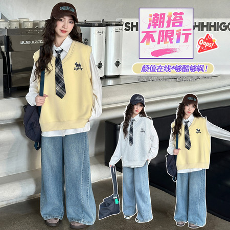 童丰年童话&童丰年童话&女童26c040马甲套装