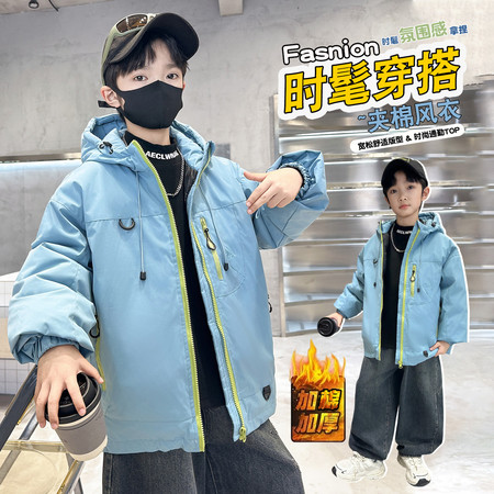 杰K男孩&杰K男孩&8531-蓝色冲锋衣棉衣