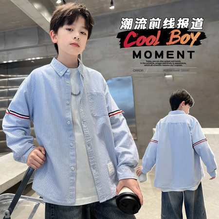 杰K男孩&杰K男孩&8120绣织带衬衫