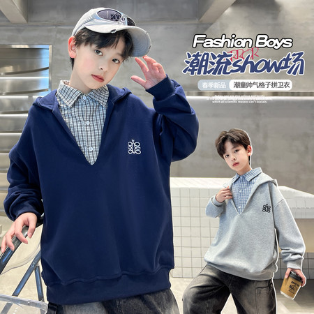 杰K男孩&杰K男孩&6003大V领假两件