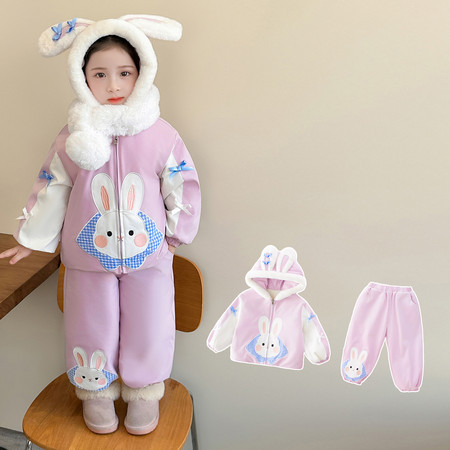 六小灵童&六小灵童&兔子绣花加绒加厚套装