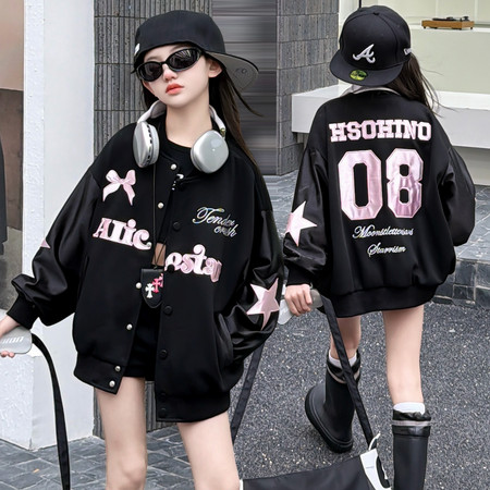 子诺服饰&子诺服饰&2608款贴布绣棒球服外套