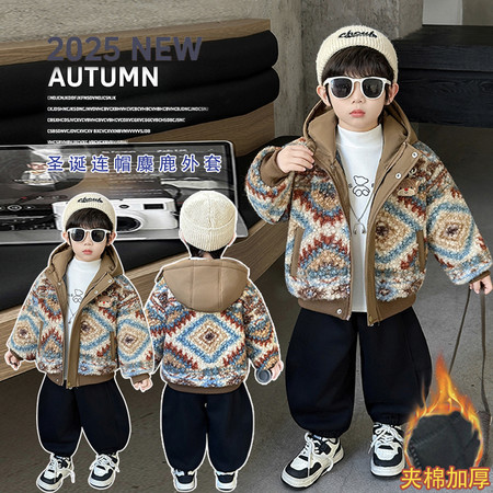 可可鹿&可可鹿&立体小鹿连帽外套