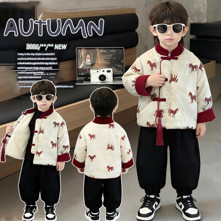 可可鹿&可可鹿&白色小马拜年服