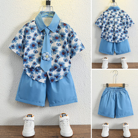 可可鹿&可可鹿&海盐蓝雏菊衬衣三件套
