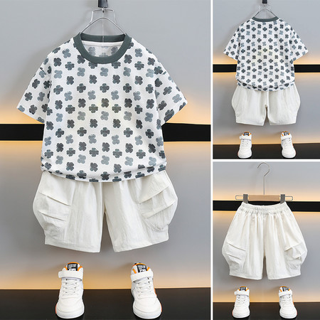 可可鹿&可可鹿&浅夏幸运草短袖套装