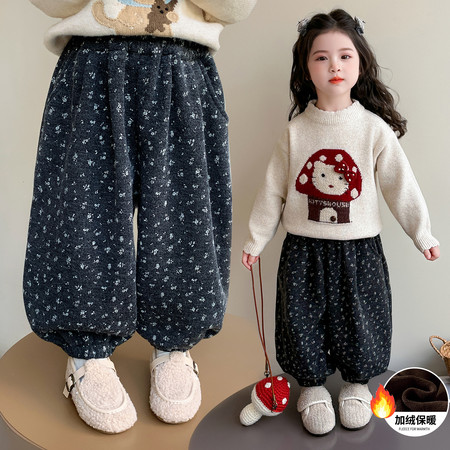 小小家&小小家&加绒碎花萝卜裤
