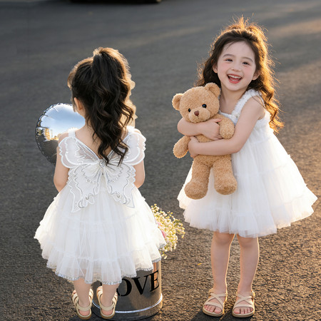 小小家&小小家&后背翅膀吊带纱裙