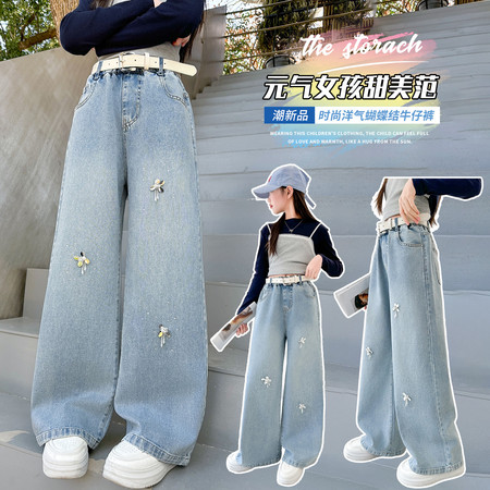 韩衣果儿&韩衣果儿&02烫钻手工亮片花牛仔裤