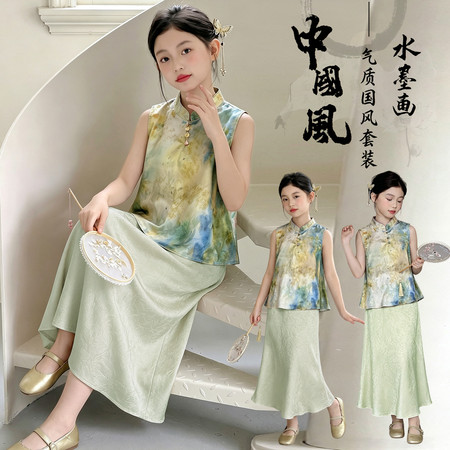 童颜悦色&童颜悦色&2613山水国风套裙