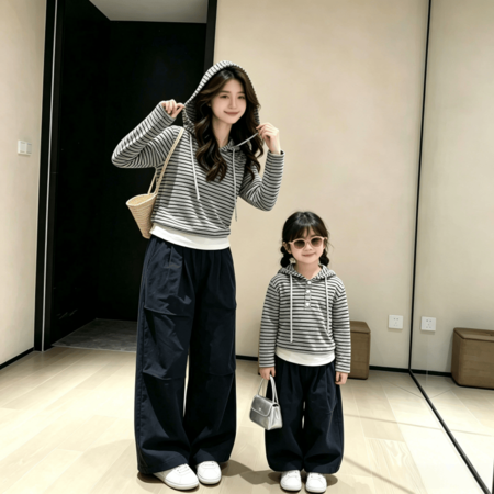 甜甜衣&甜甜衣&2620条纹亲子装