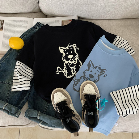 仟诺服饰&仟诺服饰&s1535呆萌狗假两件