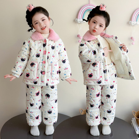 娃娃屋&娃娃屋&满印猫咪三层夹棉套装