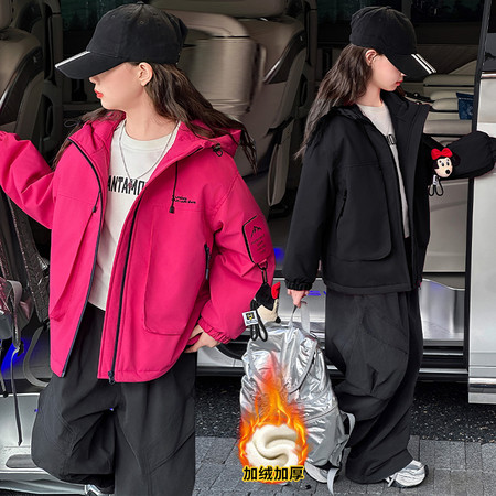 喜番&喜番&XF0087兔毛加厚冲锋衣送挂件