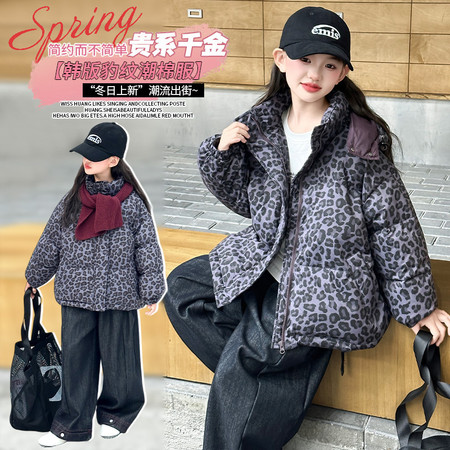 喜番&喜番&MY0088豹纹手塞棉衣加围巾