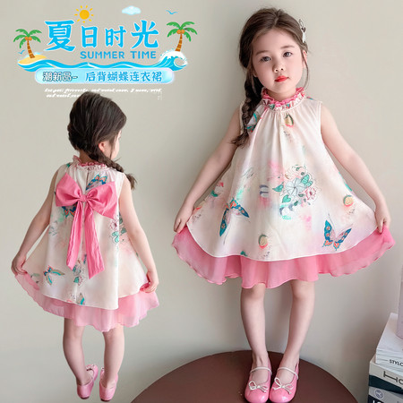 萱小糯&萱小糯&后背蝴蝶连衣裙然然图