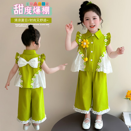 萱小糯&萱小糯&绿色花朵套装