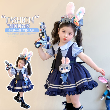 小福星kids&小福星kids&25032兔子娃娃领洛丽塔连衣裙