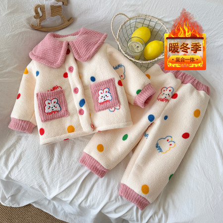 卓越童仓&卓越童仓&8081款翻领复合加厚保暖套装-平拍