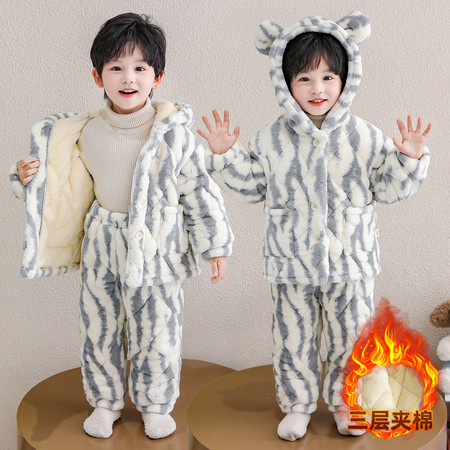 卓越童仓&卓越童仓&8083款三层夹棉连帽小耳朵套装