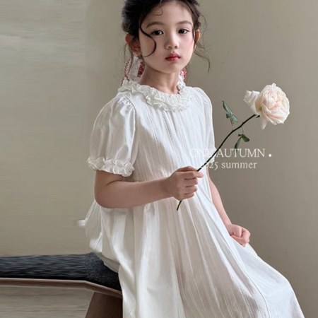 小美妞•kids&小美妞•kids&X52047提花拼接棉布裙