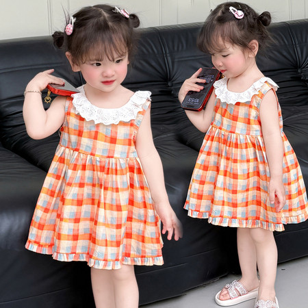 欣童&欣童&2610花边格子裙