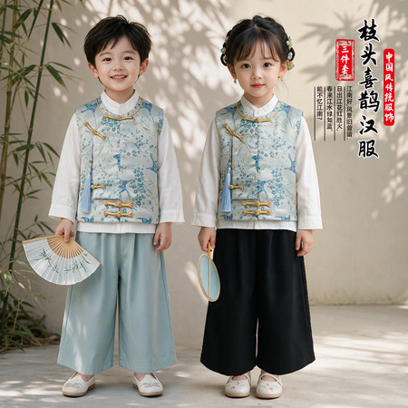 乐儿贝尔制衣厂&乐儿贝尔制衣厂&枝头喜鹊汉服3件套