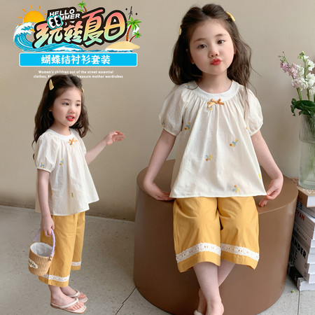 妞妞潮品&妞妞潮品&B-2花边阔腿裤套装