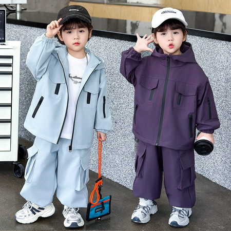 阿木童&阿木童&2608纯色工装套装