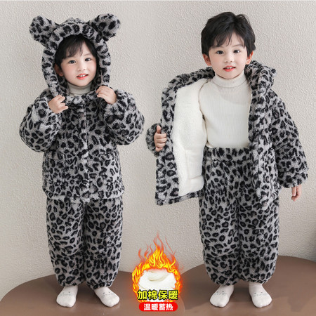 依诺佳衣&依诺佳衣&D2558三层加厚豹纹套装