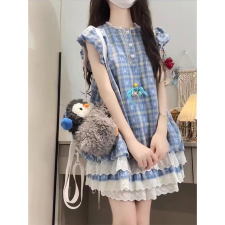 非凡衣族&非凡衣族&抖音爆款夏款成人亲子装连衣裙蕾丝裤套装