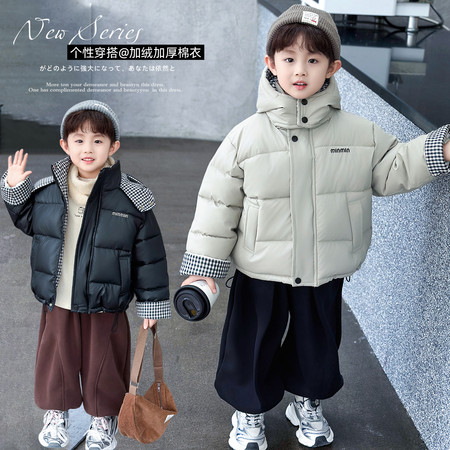 酷博尔童装&酷博尔童装&8833拼格子棉衣