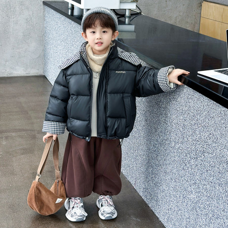 酷博尔童装&酷博尔童装&拼格子棉衣