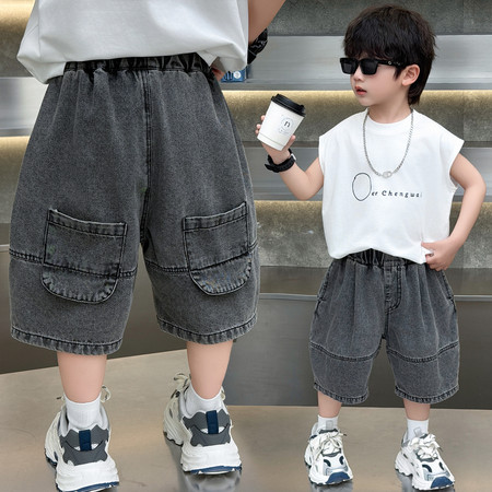 酷博尔童装&酷博尔童装&弯刀牛仔短裤
