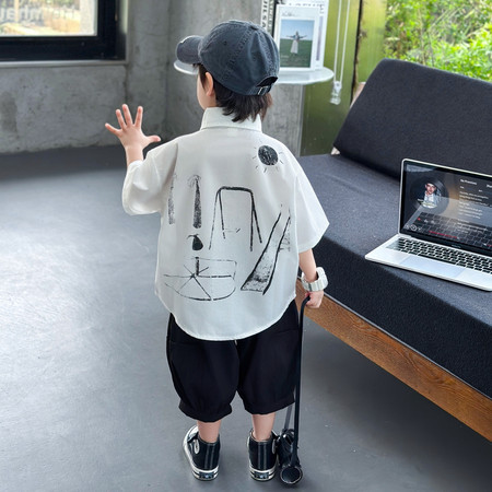 酷博尔童装&酷博尔童装&2609-短裤衬衫套