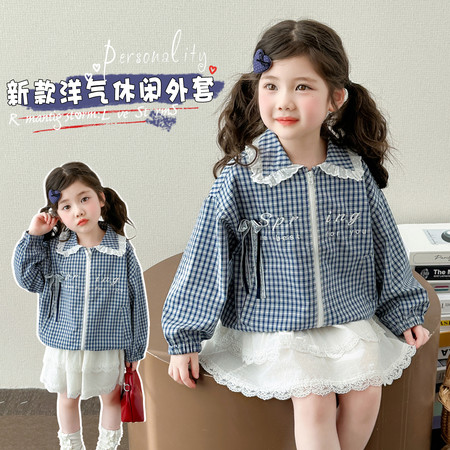 小曼家童品&小曼家童品&格子蝴蝶结外套