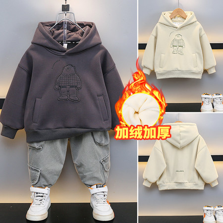 仟之依童装厂&仟之依童装厂&sy029绣小熊连帽卫衣