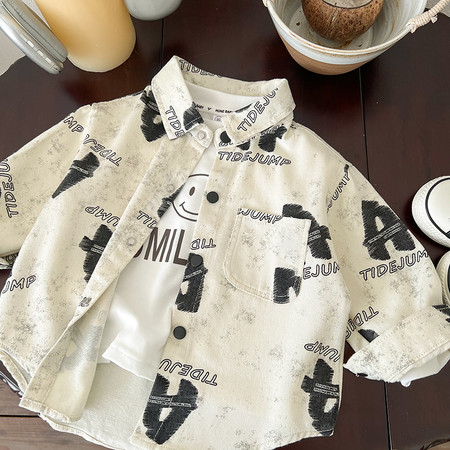 仟之依童装厂&仟之依童装厂&sy082全棉A字母衬衫