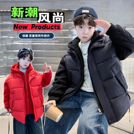 尖子生&尖子生&MF2521织带假俩件棉服