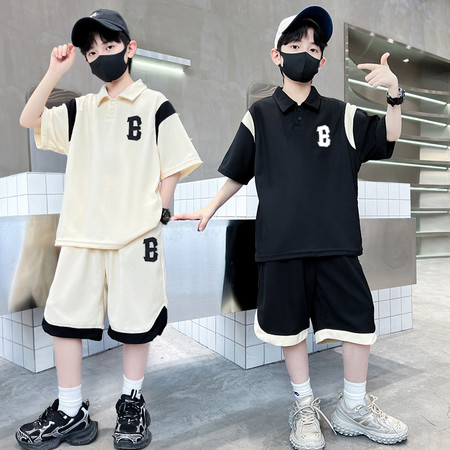 瑶妹儿童装&瑶妹儿童装&2313男童夏款POLO衫套装