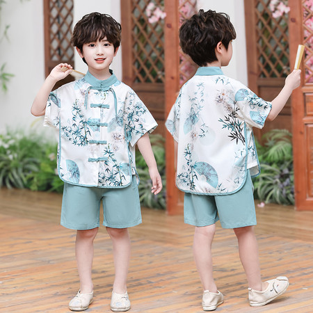 唻米哆&唻米哆&2505款浅蓝色古扇汉服