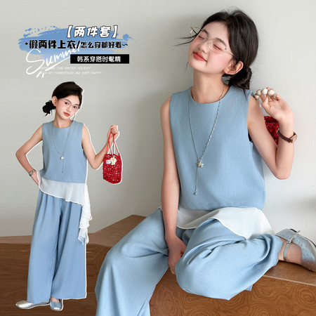 嘉贝琪&嘉贝琪&夏季左侧垂摆背心套装