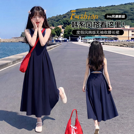嘉贝琪&嘉贝琪&夏季法式后背镂空连衣裙