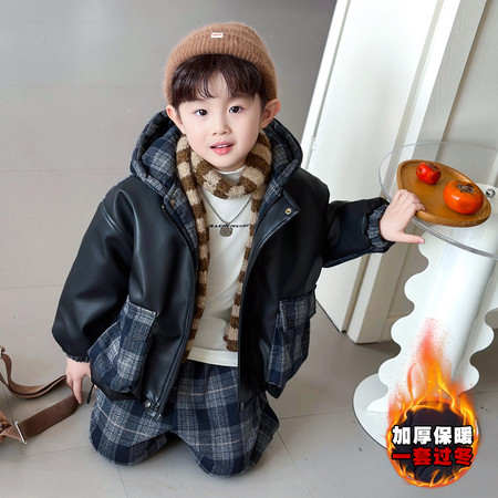 漠凡&漠凡&加厚皮格拼接套装